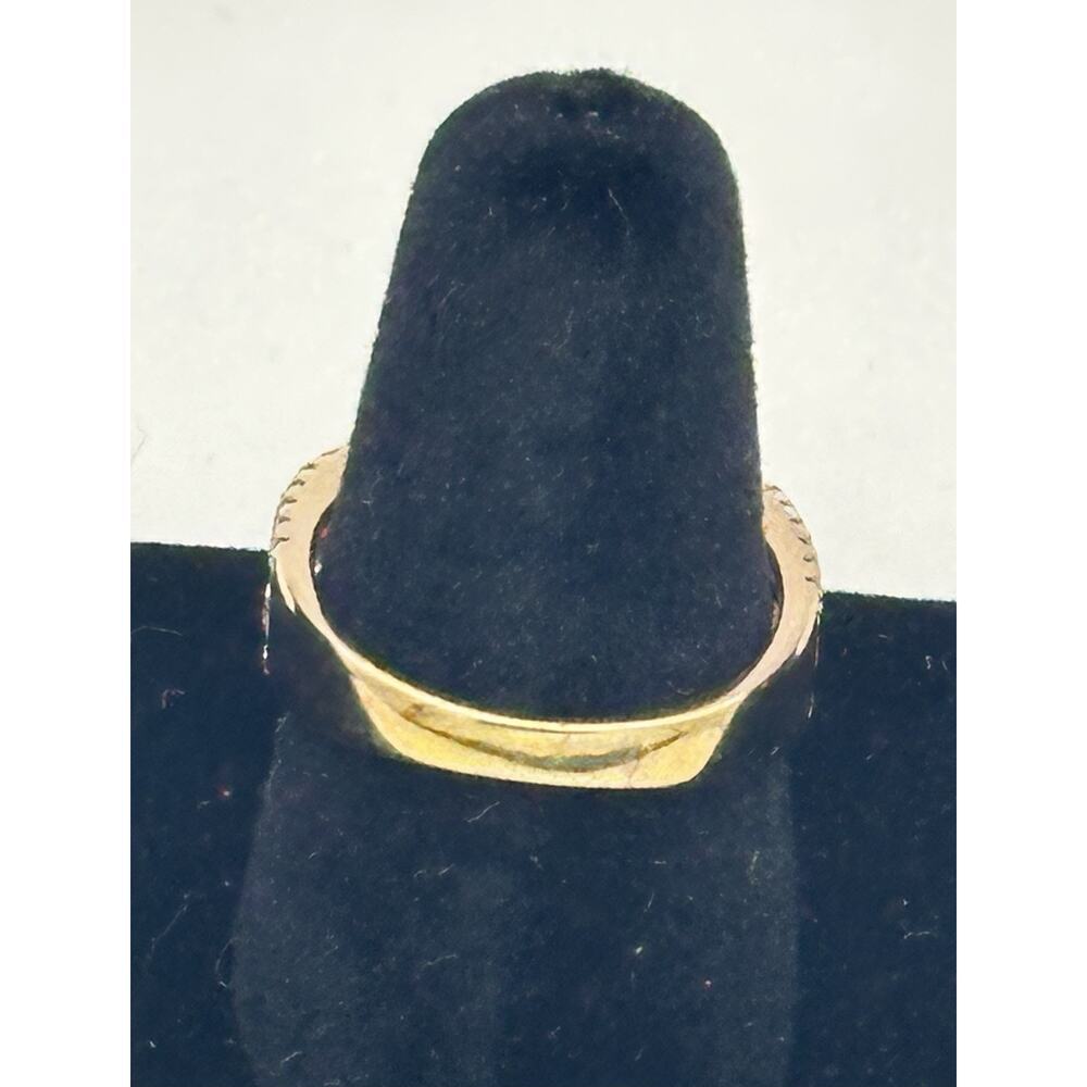 Gold Over Sterling Silver BBJ 925 Pink Stone With CZ Accent Ring Size 7 - Picture 6 of 9